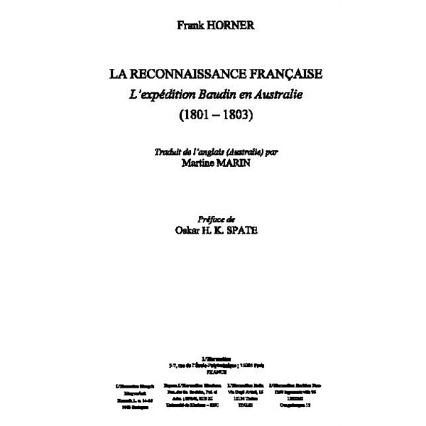 Reconnaissance francaise la / Hors-collection, Horner Frank