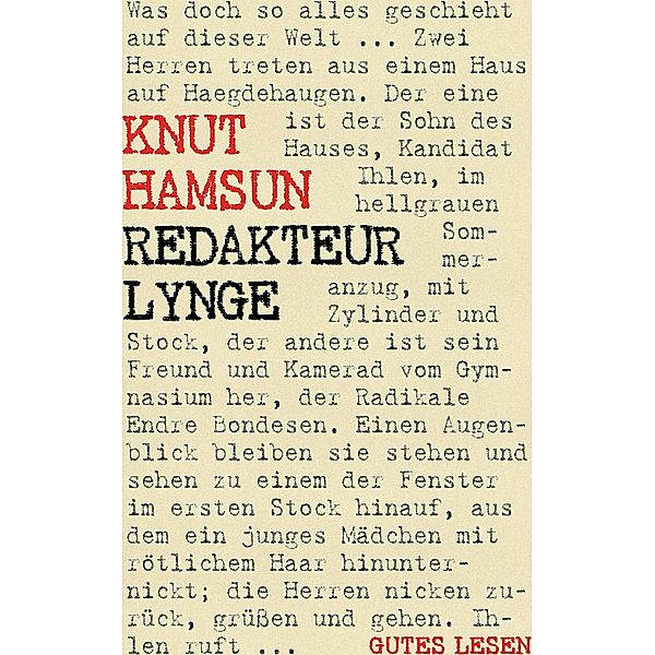 Redakteur Lynge, Knut Hamsun