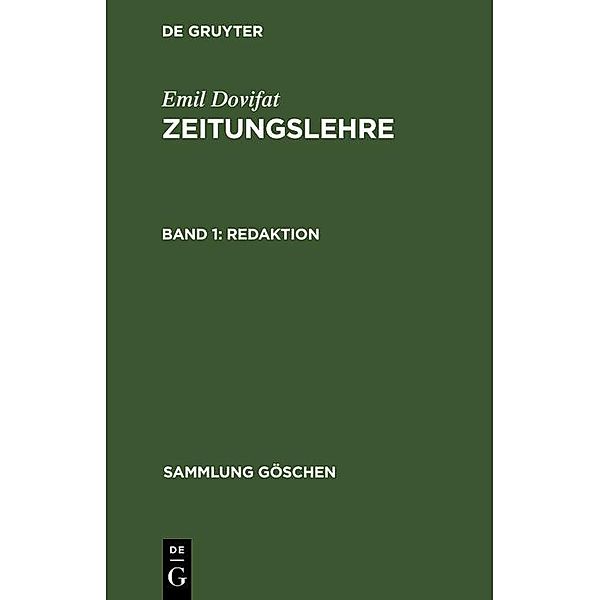 Redaktion / Sammlung Göschen Bd.1040, Emil Dovifat