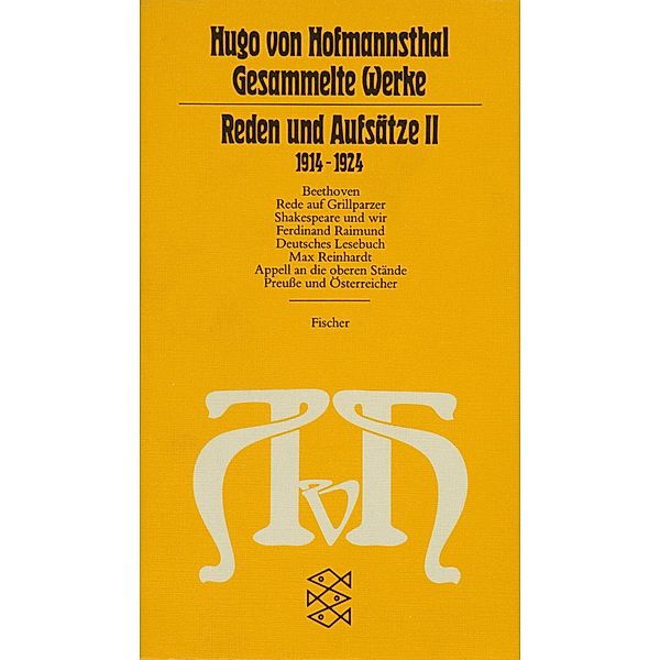 Reden und Aufsätze, Hugo von Hofmannsthal