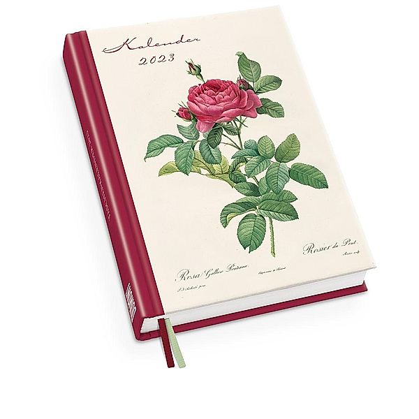 Redoutés Rosen Taschenkalender 2023 - Terminplaner mit Wochenkalendarium - Format 11,3 x 16,3 cm