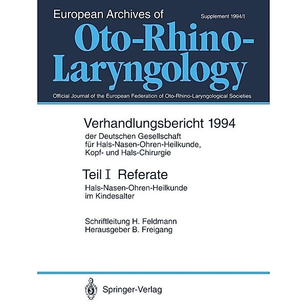 Referate / Verhandlungsbericht der Deutschen Gesellschaft für Hals-Nasen-Ohren-Heilkunde, Kopf- und Hals-Chirurgie Bd.1994 / 1
