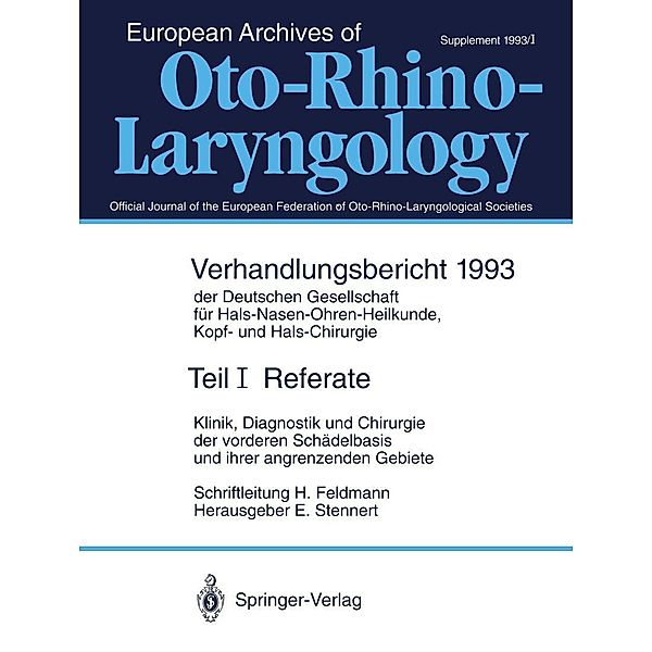 Referate / Verhandlungsbericht der Deutschen Gesellschaft für Hals-Nasen-Ohren-Heilkunde, Kopf- und Hals-Chirurgie Bd.1993 / 1