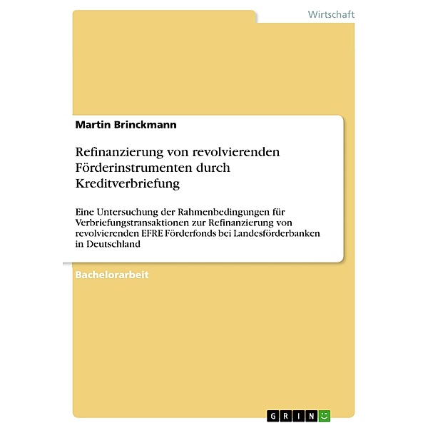 Refinanzierung von revolvierenden Förderinstrumenten durch Kreditverbriefung, Martin Brinckmann