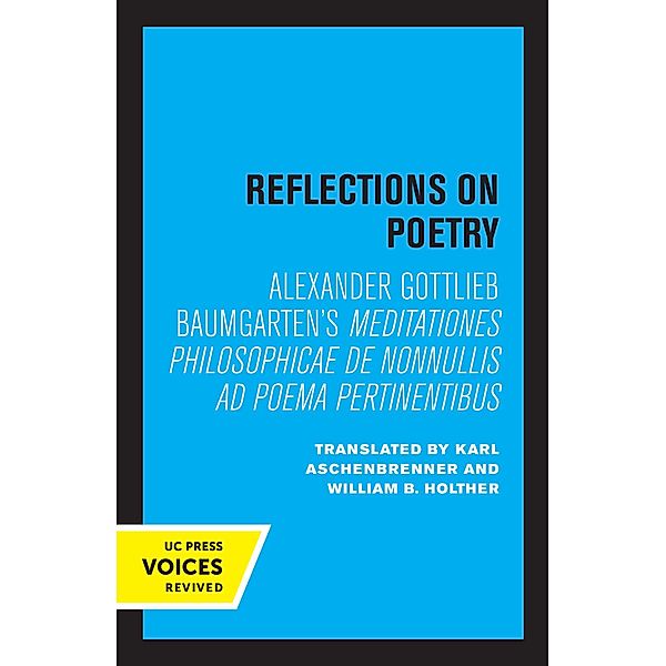 Reflections on Poetry, Alexander Gottlieb Baumgarten