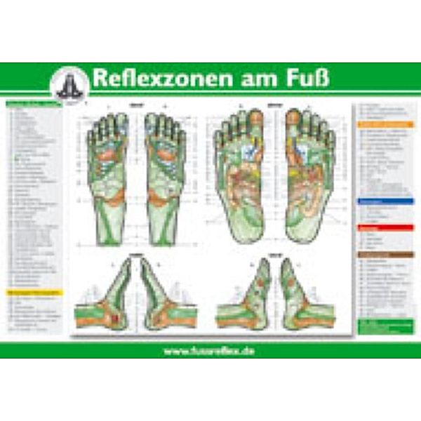 Reflexzonen am Fuß, kleine Tafel (A5), Hanne Marquardt