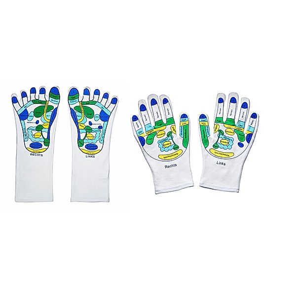 Reflexzonen-Socken und -Handschuhe, 4tlg.