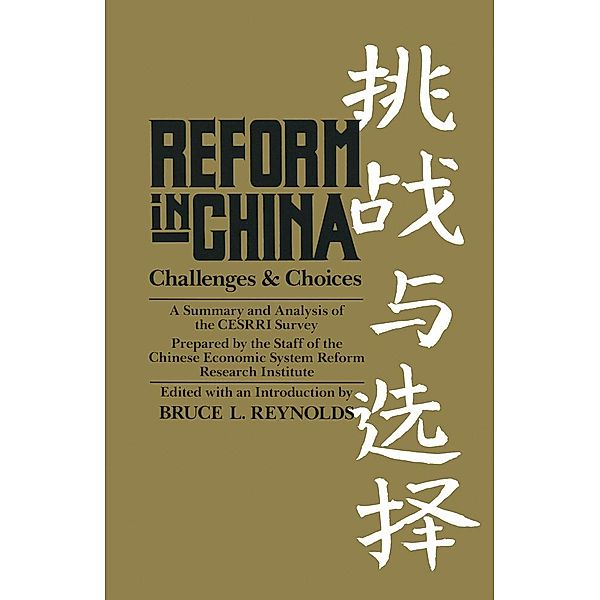 Reform in China, B. L. Reynolds