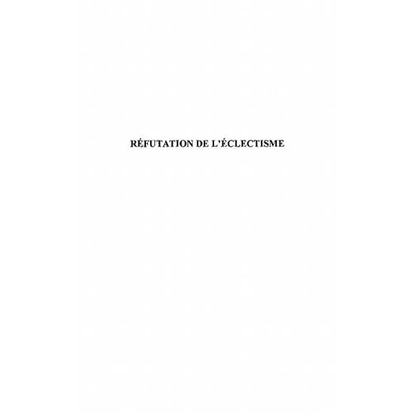 Refutation de l'eclectisme / Hors-collection, Raterron Jean-Jacques