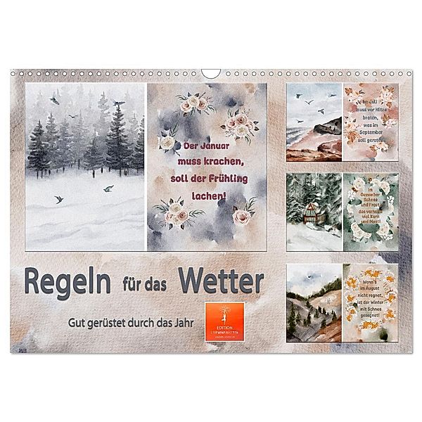 Regeln für das Wetter (Wandkalender 2025 DIN A3 quer), CALVENDO Monatskalender, Calvendo, Peter Roder