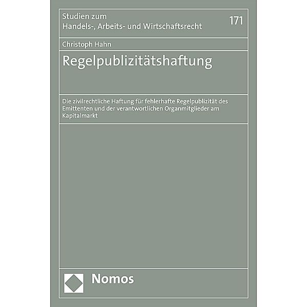 Regelpublizitätshaftung / Studien zum Handels-, Arbeits- und Wirtschaftsrecht Bd.171, Christoph Hahn