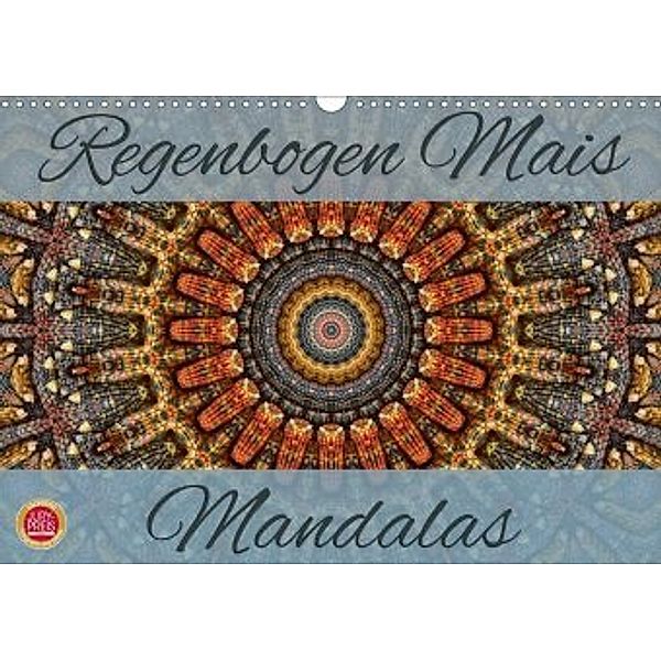 Regenbogen Mais Mandalas (Wandkalender 2020 DIN A3 quer), Martina Cross