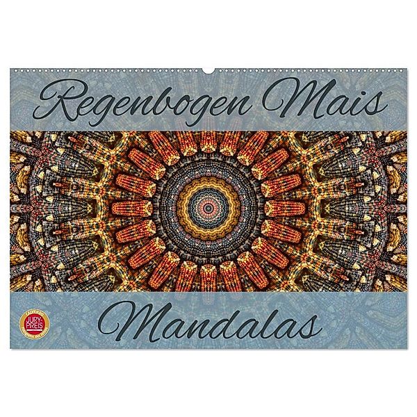 Regenbogen Mais Mandalas (Wandkalender 2024 DIN A2 quer), CALVENDO Monatskalender, Martina Cross