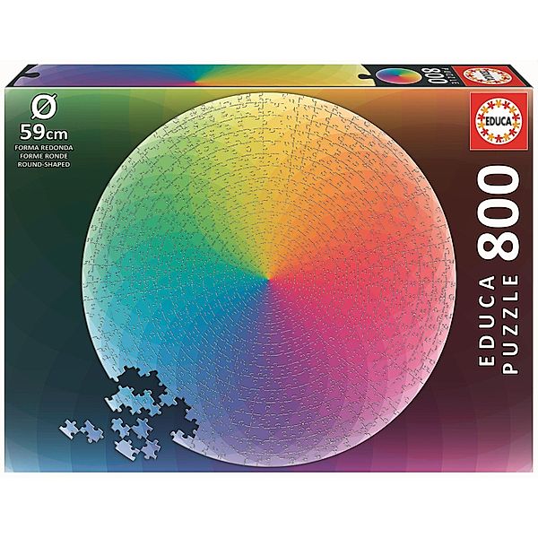 Regenbogenfarben 800 Teile Rund-Puzzle