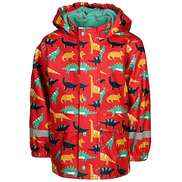 frugi Regenjacke PUDDLE BUSTER - JURASSIC in rot