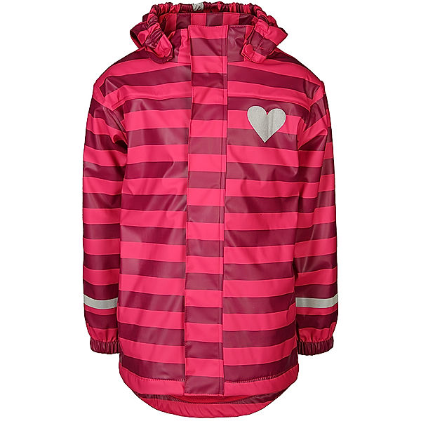 zoolaboo Regenjacke RAINDROP gestreift mit Innenfleece in pink