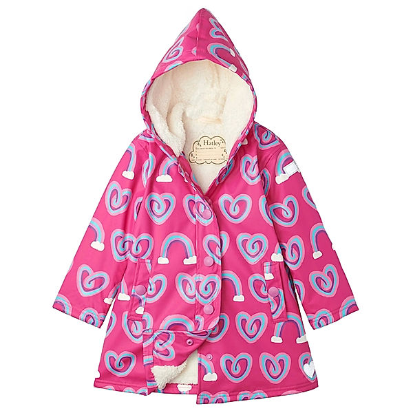 Hatley Regenmantel TWISTY RAINBOW HEARTS in pink