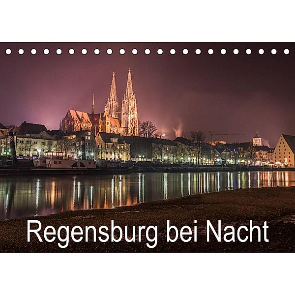 Regensburg bei Nacht (Tischkalender 2023 DIN A5 quer), StGrafix