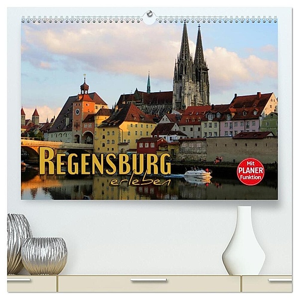 Regensburg erleben (hochwertiger Premium Wandkalender 2024 DIN A2 quer), Kunstdruck in Hochglanz, Renate Bleicher
