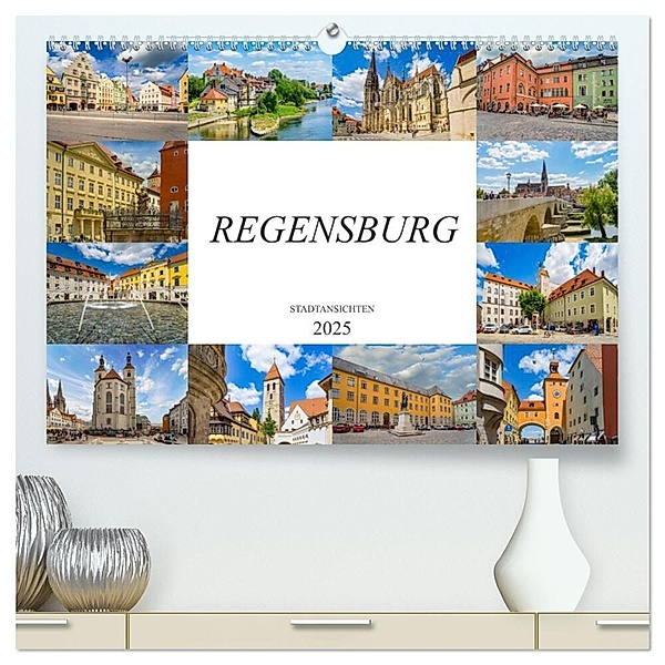 Regensburg Stadtansichten (hochwertiger Premium Wandkalender 2025 DIN A2 quer), Kunstdruck in Hochglanz, Calvendo, Dirk Meutzner