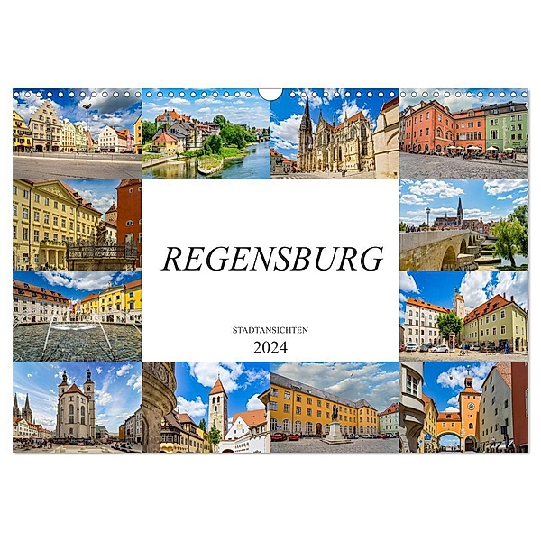 Regensburg Stadtansichten (Wandkalender 2024 DIN A3 quer), CALVENDO Monatskalender, Dirk Meutzner