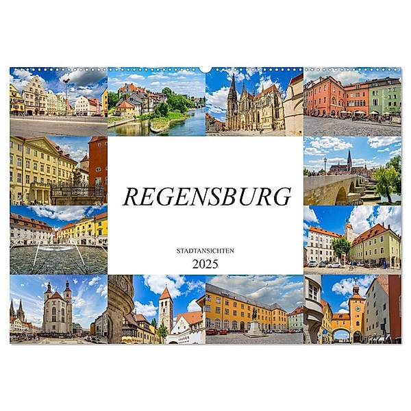 Regensburg Stadtansichten (Wandkalender 2025 DIN A2 quer), CALVENDO Monatskalender, Calvendo, Dirk Meutzner