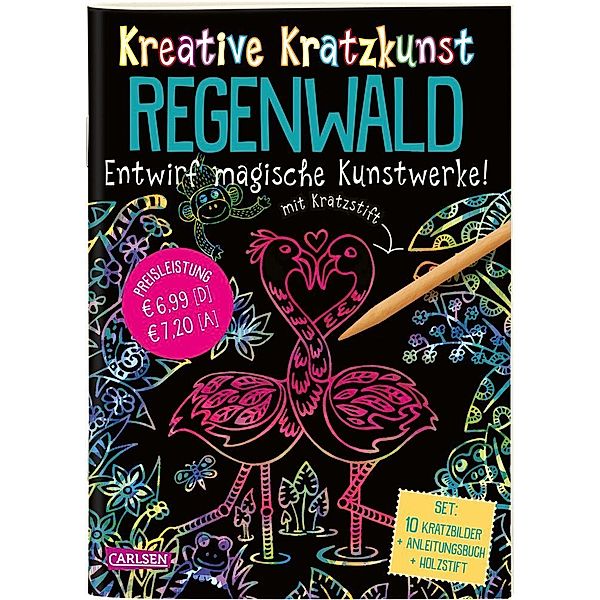 Regenwald: Set mit 10 Kratzbildern, Anleitungsbuch und Holzstift / Kreative Kratzkunst Bd.11, Anton Poitier