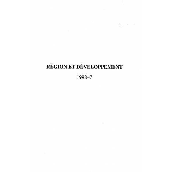 REGION ET DEVELOPPEMENT N(deg)7 / Hors-collection, Collectif