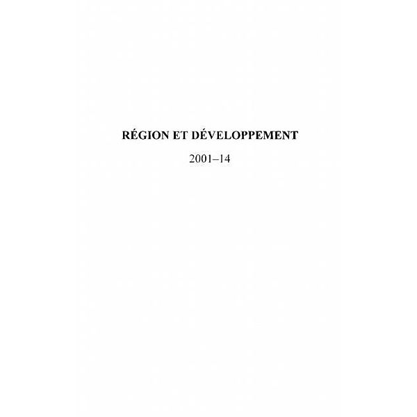 Region et developpement no. 14 / Hors-collection, Collectif