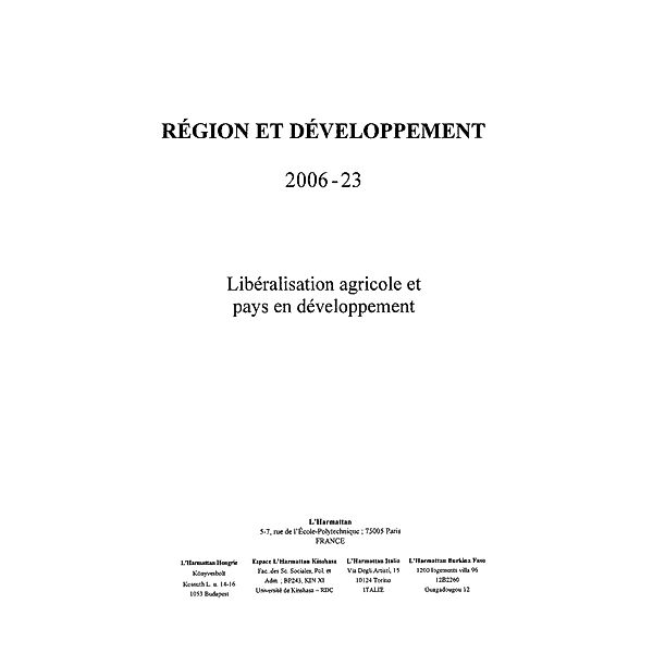 Region et developpement no. 23 / Hors-collection, Bienvenu Noemie