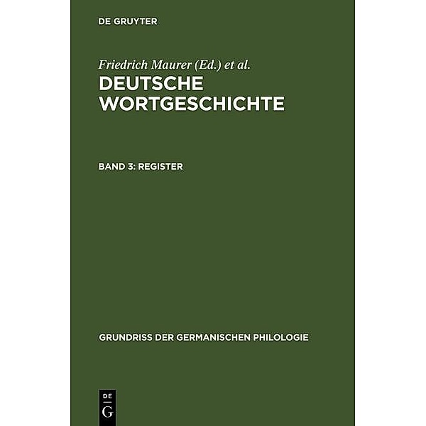 Register / Grundriss der germanischen Philologie Bd.17,3