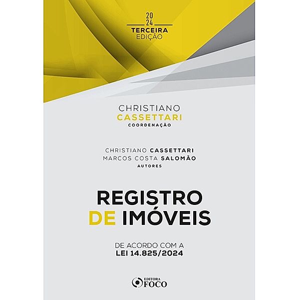 Registro de Imóveis - 3ª Ed - 2024, Christiano Cassettari, Marcos Costa Salomão