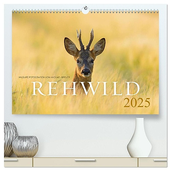 Rehwild 2025 (hochwertiger Premium Wandkalender 2025 DIN A2 quer), Kunstdruck in Hochglanz, Calvendo, Michael Breuer