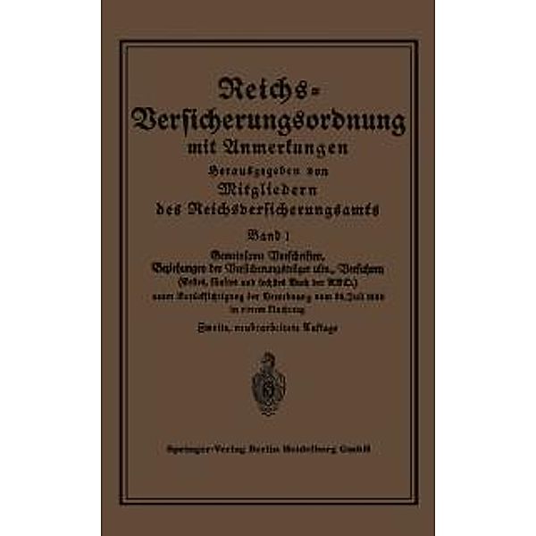 Reichs-Versicherungsordnung mit Anmerkungen, Mitgliedern des Reichsversicherungsamts