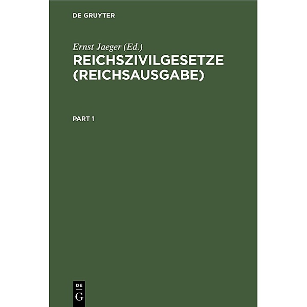 Reichszivilgesetze (Reichsausgabe)