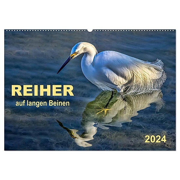 Reiher - auf langen Beinen (Wandkalender 2024 DIN A2 quer), CALVENDO Monatskalender, Peter Roder
