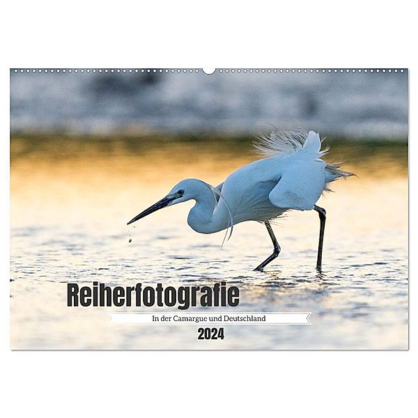 Reiherfotografie (Wandkalender 2024 DIN A2 quer), CALVENDO Monatskalender, Frederic Bauer