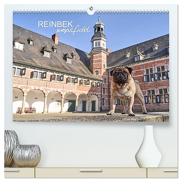 Reinbek mopsfidel (hochwertiger Premium Wandkalender 2025 DIN A2 quer), Kunstdruck in Hochglanz, Calvendo, Ole und Julia Dodeck