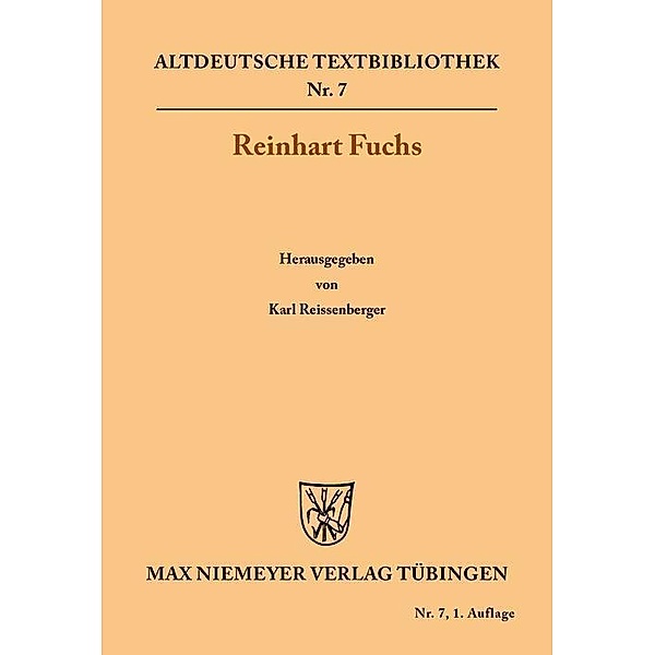 Reinhart Fuchs / Altdeutsche Textbibliothek Bd.7, Heinrich