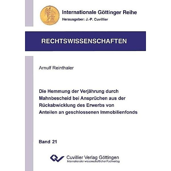 Reinthaler, A: Hemmung der Verjährung durch  Mahnbescheid be, Arnulf Reinthaler