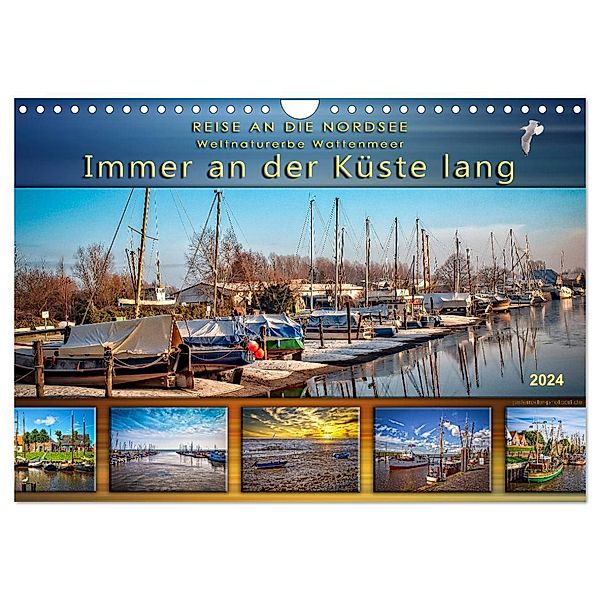 Reise an die Nordsee - Weltnaturerbe Wattenmeer, immer an der Küste lang (Wandkalender 2024 DIN A4 quer), CALVENDO Monatskalender, Peter Roder