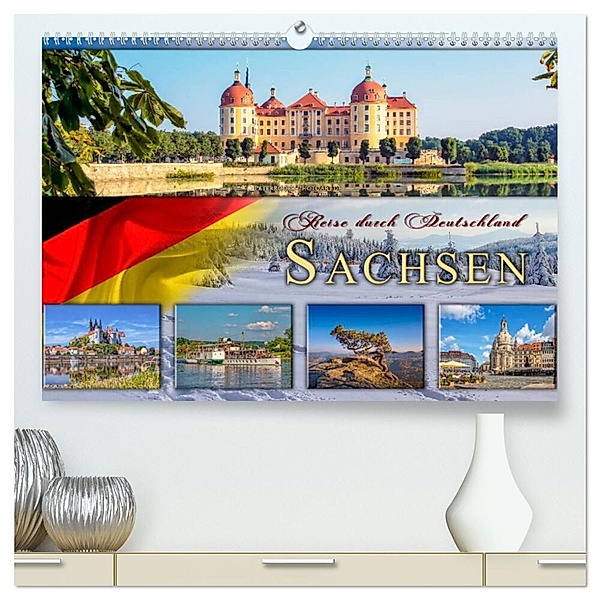 Reise durch Deutschland - Sachsen (hochwertiger Premium Wandkalender 2024 DIN A2 quer), Kunstdruck in Hochglanz, Peter Roder