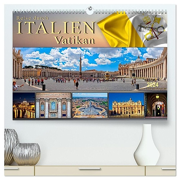 Reise durch Italien Vatikan (hochwertiger Premium Wandkalender 2024 DIN A2 quer), Kunstdruck in Hochglanz, Peter Roder