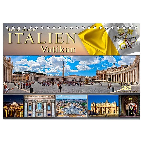 Reise durch Italien Vatikan (Tischkalender 2025 DIN A5 quer), CALVENDO Monatskalender, Calvendo, Peter Roder