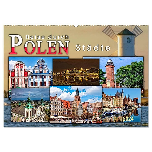 Reise durch Polen - Städte (Wandkalender 2024 DIN A2 quer), CALVENDO Monatskalender, Peter Roder