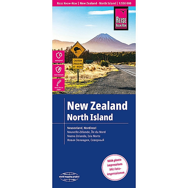 Reise Know-How Landkarte Neuseeland, Nordinsel / New Zealand, North Island (1:550.000), Reise Know-How Verlag Peter Rump