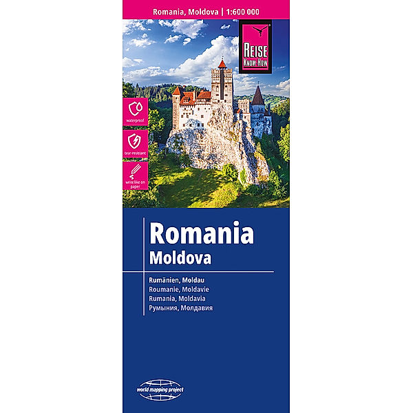 Reise Know-How Landkarte Rumänien, Moldau / Romania, Moldova (1:600.000). Romania, Moldova / Roumanie, Moldavie / Romania, Moldavia