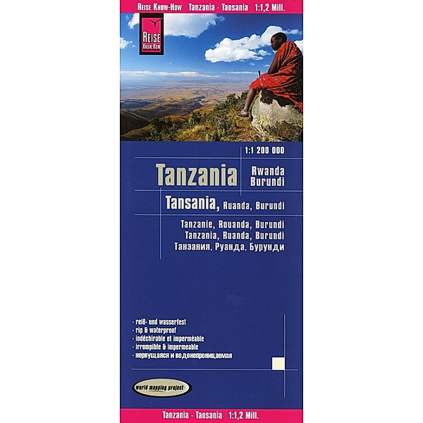 Reise Know-How Landkarte Tansania, Ruanda, Burundi (1:1.200.000); Tanzania, Rwanda, Burundi / Tanzanie, Rouanda, Burundi