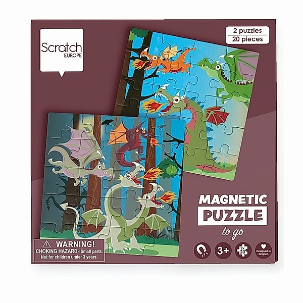 SCRATCH, Carletto Deutschland Reise-Magnetpuzzle Drachen 20 Teile