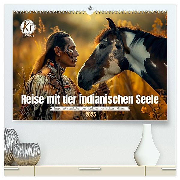 Reise mit der indianischen Seele (hochwertiger Premium Wandkalender 2025 DIN A2 quer), Kunstdruck in Hochglanz, Calvendo, Kerstin Waurick